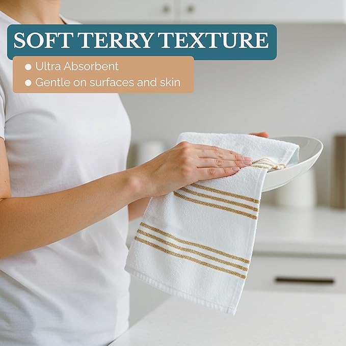 Casa Platino Kitchen Dish Cloths and Dish Towels, Soft and Stylish Helpers