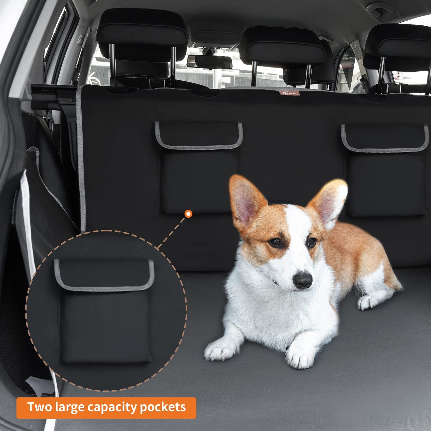 Toozey Car Boot Protector - Universal Nonslip Liner Protector with Side Protection and Bumper Protection, Waterproof & Antifouling, Robust Dog Car Boot Cover, Easy to Clean - Black