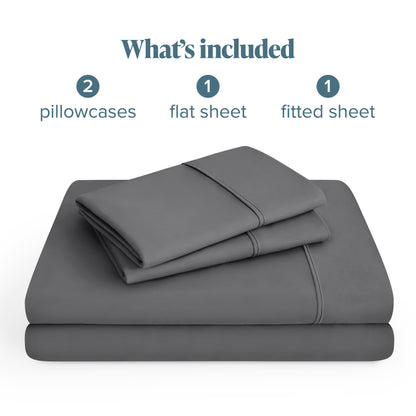 Bare Home Queen Sheet Set - 1800 Ultra-Soft Microfiber Queen Bed Sheets - Double Brushed - Deep Pockets - Easy Fit - 4 Piece Set - Bedding Sheets & Pillowcases (Queen, Grey)