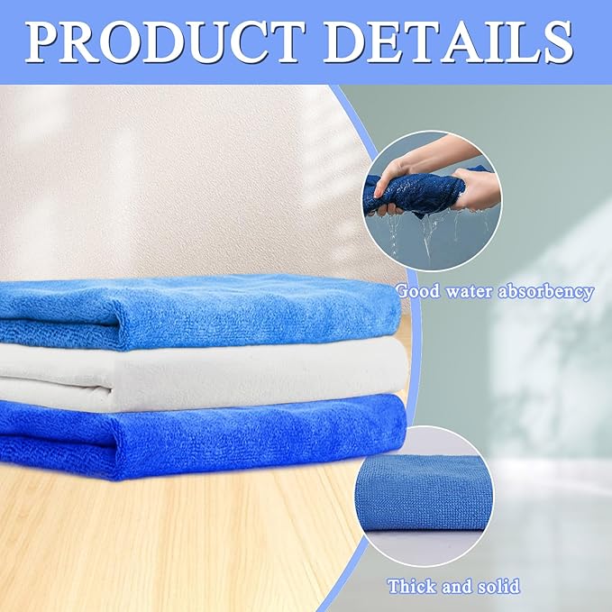 6 Pcs Extra Large Microfiber Cleaning Cloth, Microfiber Towels