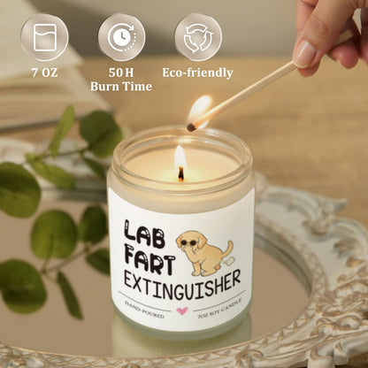Funny Dog Lovers Lab Candle Labrador Retriever Gifts for Women Dog Mom Mothers Day Christmas Birthday Gifts for Girlfriend Sister Bestie Best Friend Her Wife Presents Lavender Scented Soy Candle