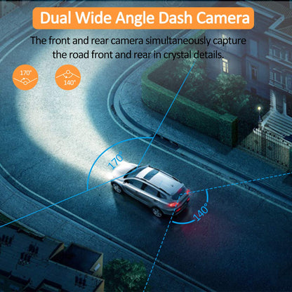ORSKEY Dash Cam for Cars Front and Rear and SD Card Included 1080P Full HD In Car Camera Dual Lens Dashcam for Cars 170 Wide Angle Sony Sensor with Loop Recording and G-sensor