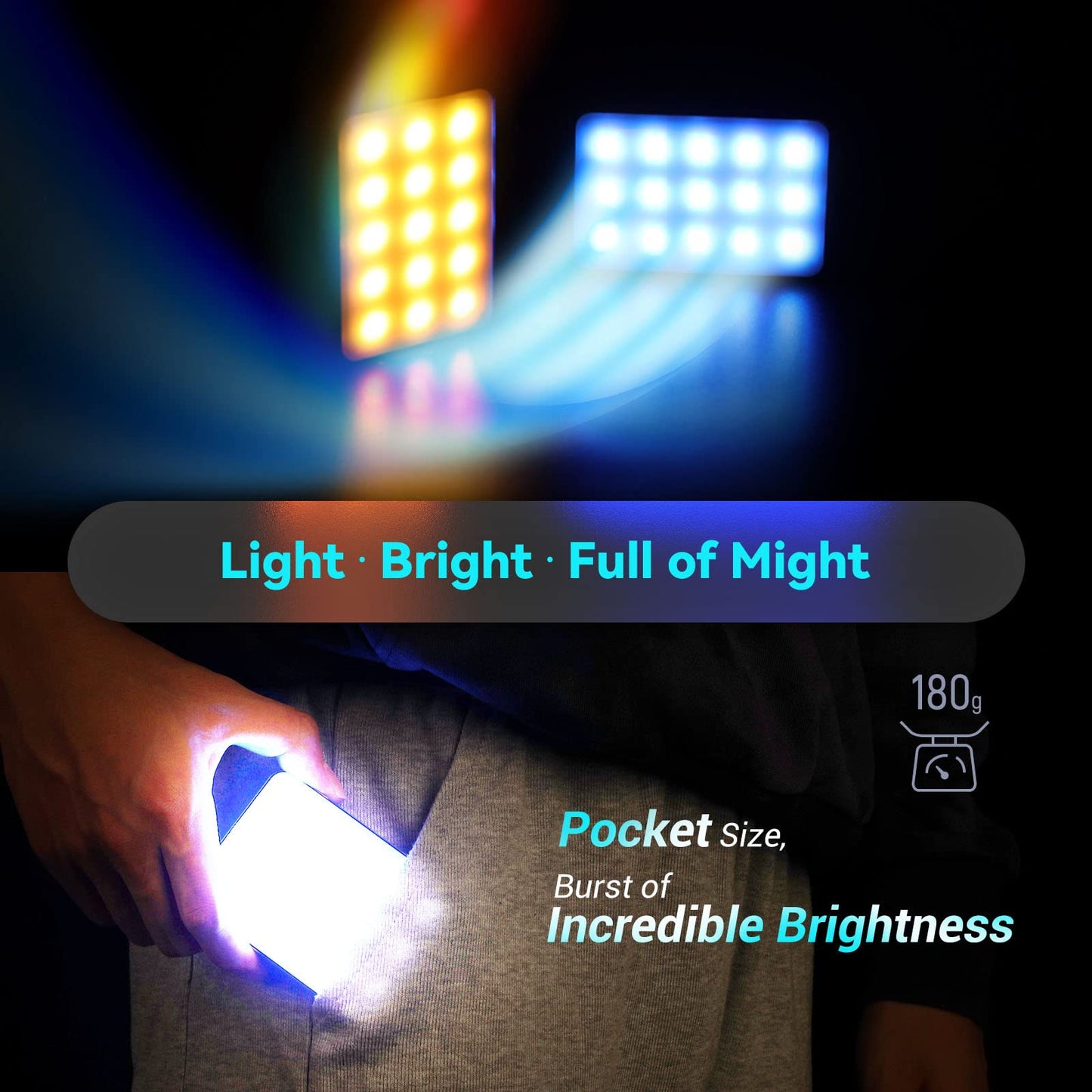 SmallRig RM75 RGB Video Light, RGBWW Full Color Portable LED Light Panel, 4,000mAh Battery, 2500-8500K, CRI96, TLCI 98, Magnetic Attraction and App, for Vlogging Photography 3290