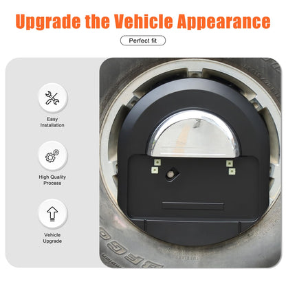 Spare Tire License Plate Frame for Hummer H2 2003-2009 Accessories, Back Spare Wheel Stowage Cover Tag Holder, Rear License Plate Mount Bracket Replacement OEM: 25782333 (Matt Black+Silver)