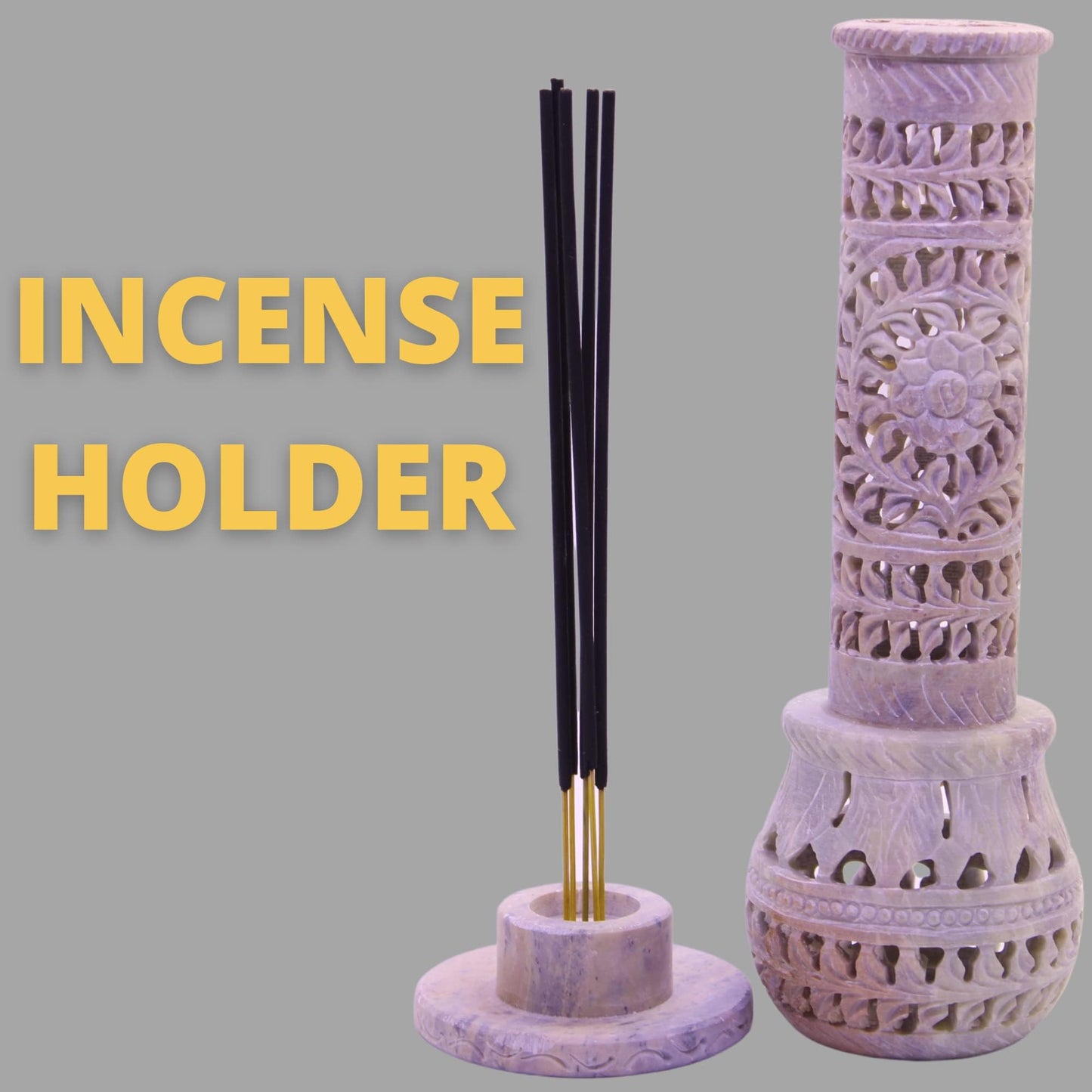 Father’s Day Handmade Soapstone Incense Stick Tower Holder, Marble Incense Burner Tower, Decorative Aromatherapy Fragrance Holder for Home Office Meditation Room Decor