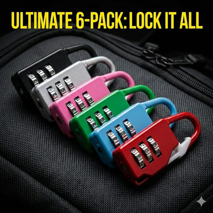 Luggage Combination Lock, Red, 3-Digit Security Lock with Carabiner Design (Pink)