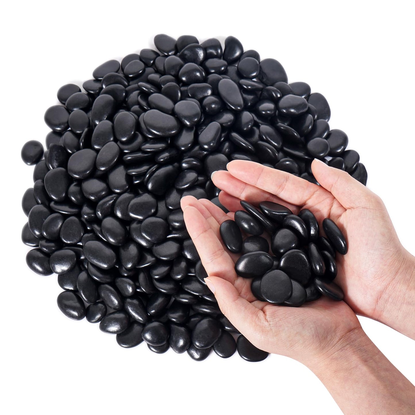 GreatBuddy 8-lb Black River Rocks for Landscaping, 1-2 Inches Black Polished Pebbles, Decorative Rocks for Plants Indoor& Outdoor, Garden Landscaping, Aquariums, Vases, Potted Plants, Home Decor