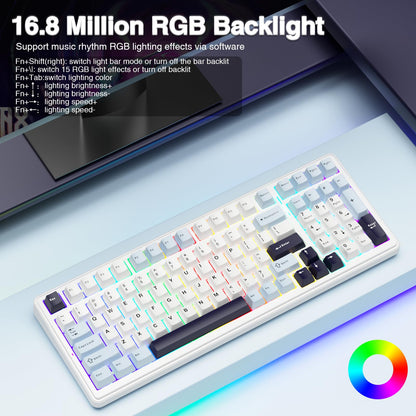 AULA F99 Wireless Mechanical Keyboard,Tri-Mode BT5.0/2.4GHz/USB-C Hot Swappable Custom Keyboard,Pre-lubed Linear Switches,RGB Backlit Computer Gaming Keyboards for PC/Tablet/PS/Xbox