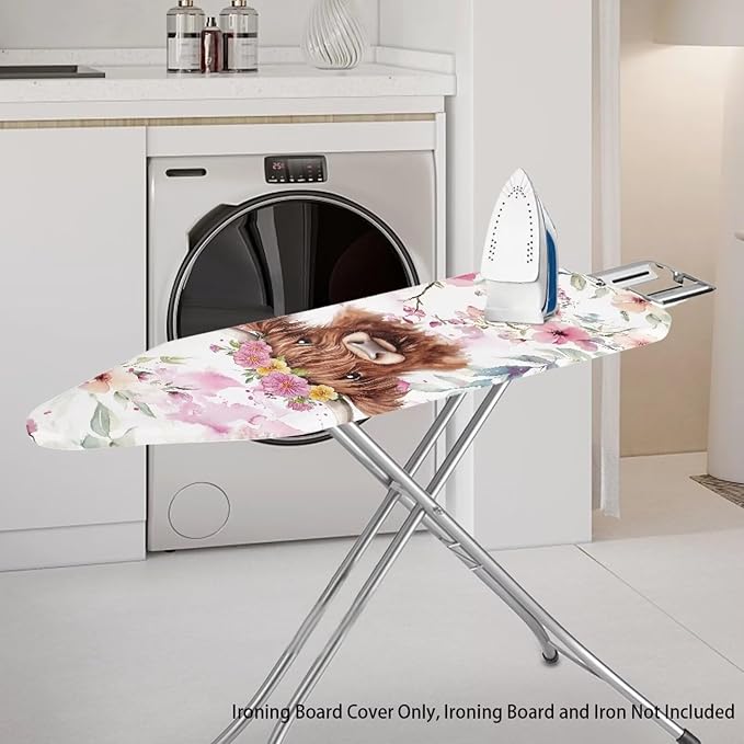 Sprowallow Cow Iron Ironing Board Cover 15x54 inch, Thick Padding, Fits Small