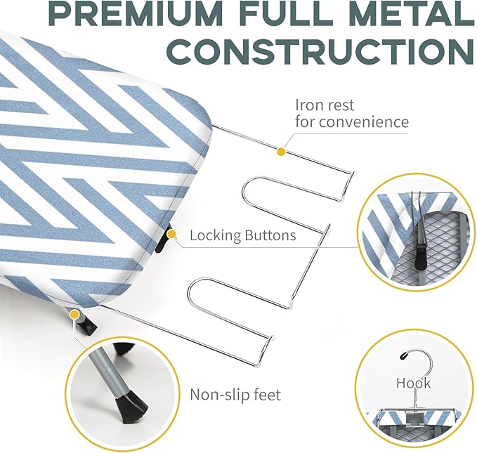 Small Tabletop Ironing Board Foldable, RAINHOL Steel Mesh Portable Iron Board