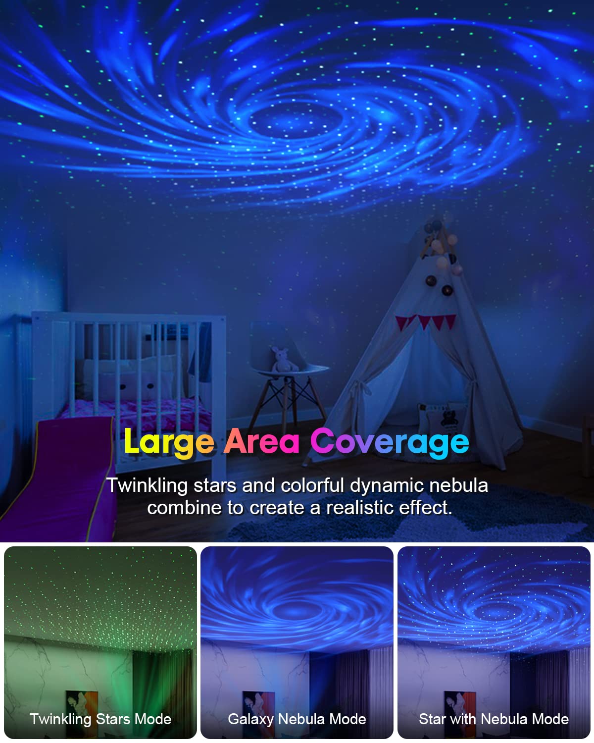 Star Projector Galaxy Light, Galaxy Projector for Bedroom with APP Remote Control, Timer - Night Light Projector for Kid Adult Aurora Light Projector
