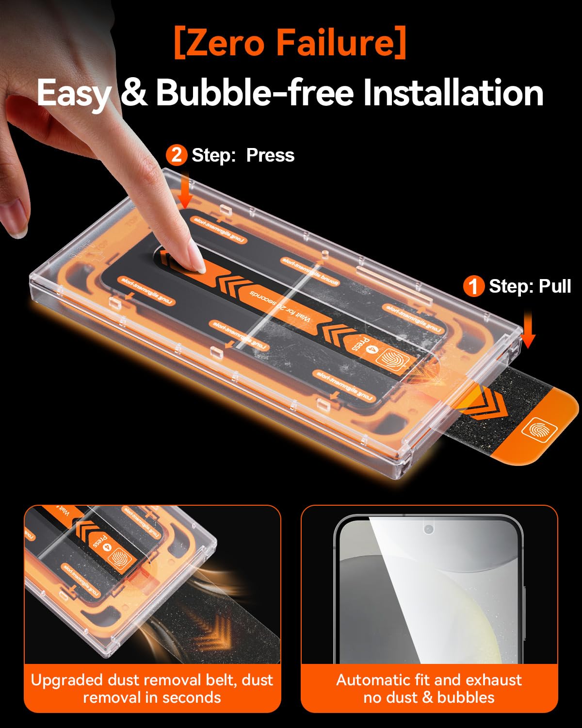 MRGLAS 2+2 Packs for Samsung Galaxy S25 Ultra Screen Protector 6.9'' with Camera Lens Protector [Auto-Dust Removal] [100% Fingerprint Unlock] HD 9H Tempered Glass 10X Military Protection, Zero-Bubble