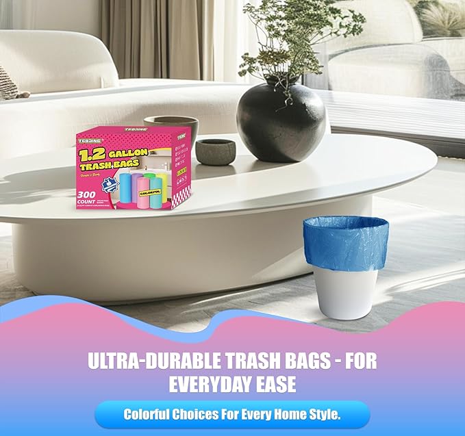 300 Count 1.2 Gallon Trash Bags