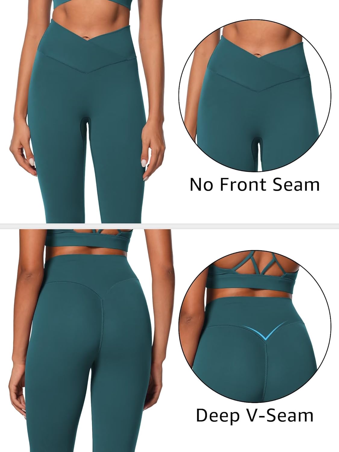 Sunzel Sunlissia Hidden Butt Lifting Scrunch Workout Leggings for Women, Crossover High Waist Yoga Pants with Tummy Control