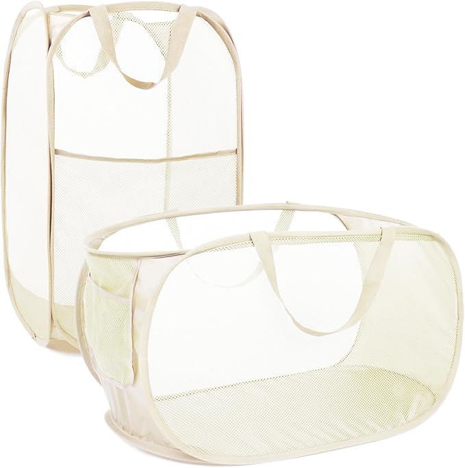 2 Pcs Durable Collapsible Laundry Baskets