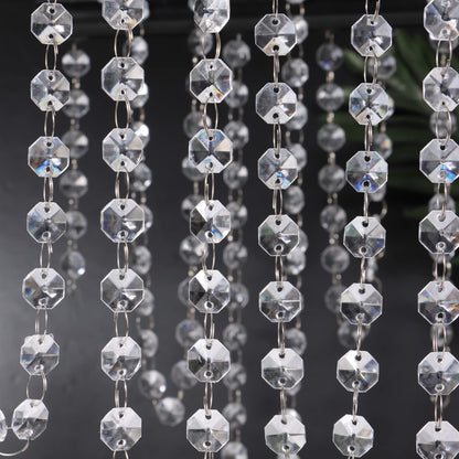 16.5 Feet Hanging Clear 14mm Daimond Acrylic Crystal Garland for Manzanita Tree Centerpiece, Chandelier Bead Lamp Chain, Christmas/Wedding Party Decoration and DIY Craft Jewelry Decoration