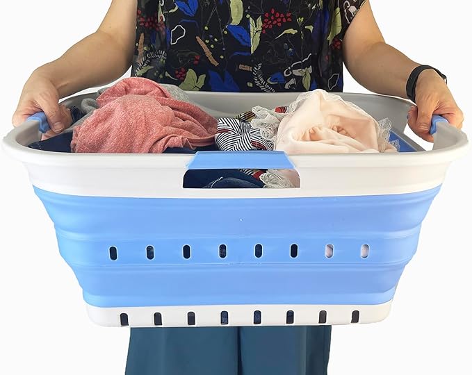 SAMMART 42L Collapsible Plastic Laundry Basket