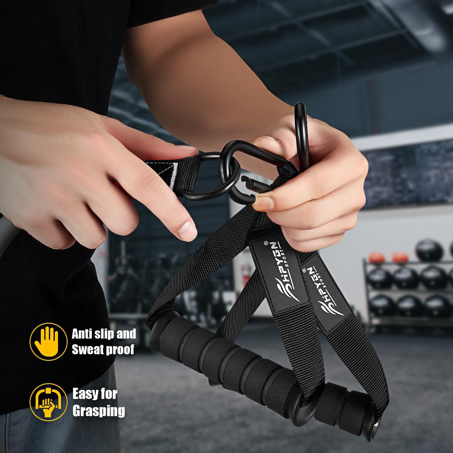 HPYGN Heavy Resistance Bands, 300LBS Exercise Bands for Working Out, Fitness Bands with Handles, Workout Bands for Men, Weight Bands Set for Muscle Training, Strength, Slim, Yoga, Home Gym Equipment