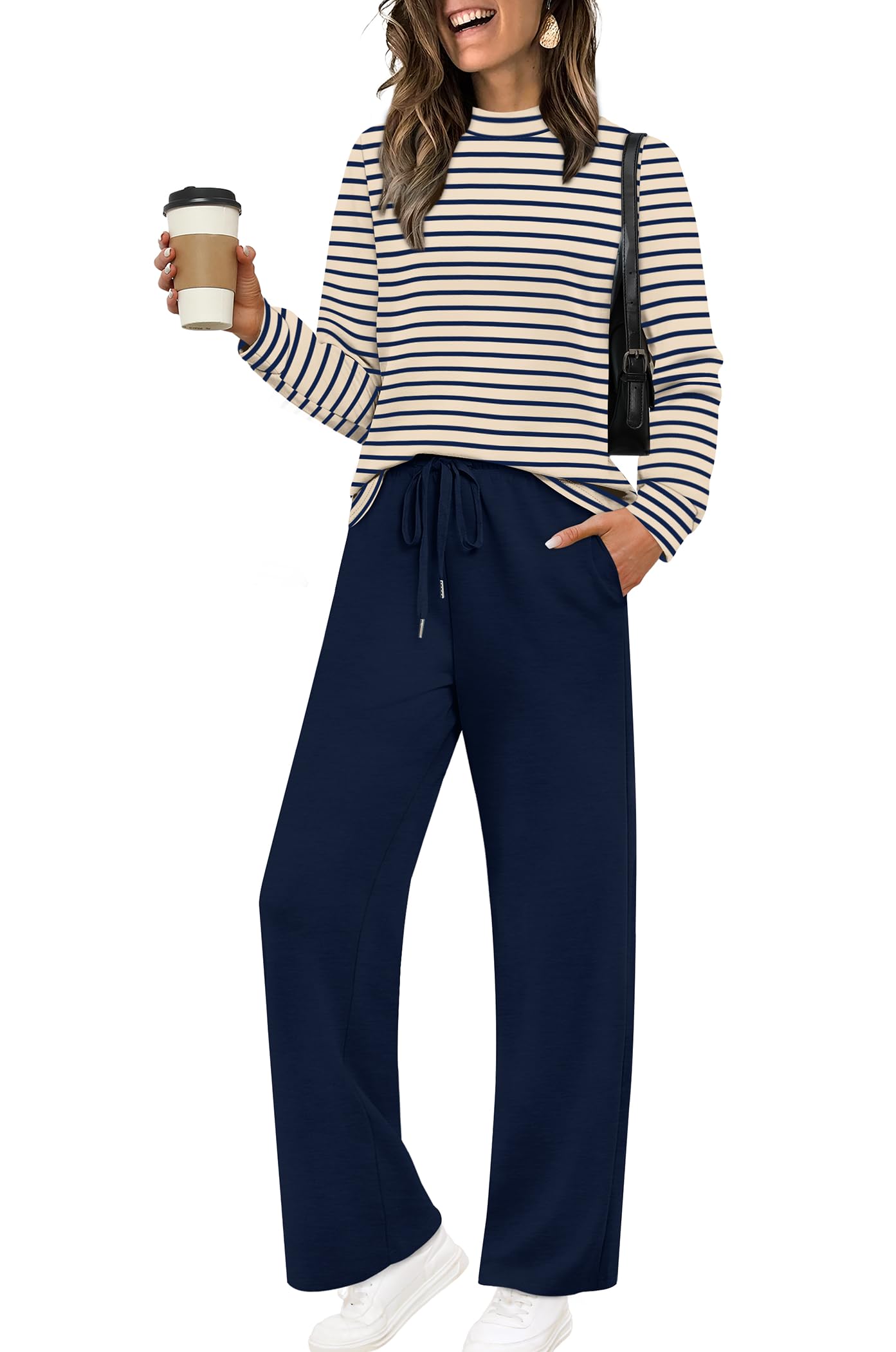 Sampeel Two Piece Sets for Women Mock Neck Matching Sets Loungewear Fall Clothes Travel Outfits Fashion 2025 XS-2XL