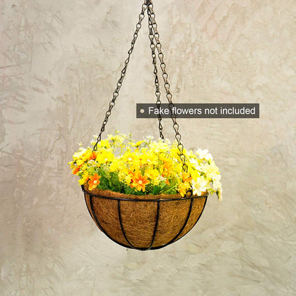 Tosnail 3 Pack 10" Metal Hanging Flower Pots Hanging Planters Plant Basket with Coco Fiber Liners
