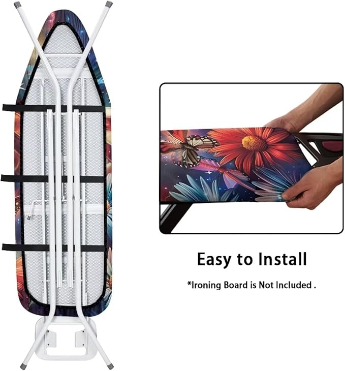 Butterfly 15x54 Ironing Board Cover USA Flag Elastic Edge Applicable Standard