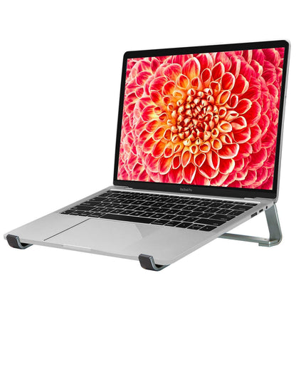 Thibault Aluminum Laptop Stand for Desk - Cooling Ergonomic Design - Fits MacBook Air Pro/DELL/HP/Lenovo/ThinkPad/Alienware - 14/15.6/16 -Easy Assembly- Ventilated Laptop Stand - Blue Grey