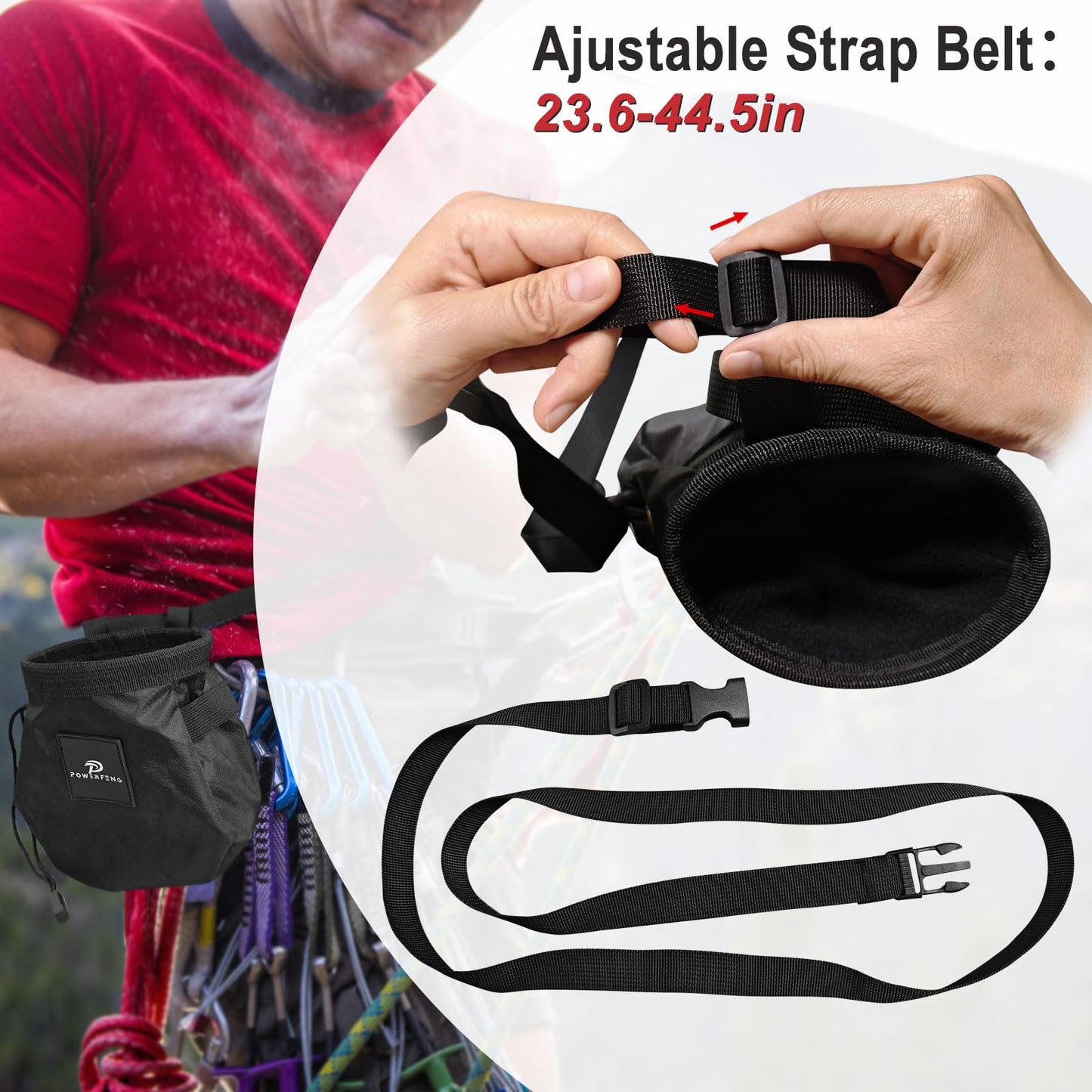 Chalk Bag for Rock Climbing & Bouldering: Outdoor Indoor Chalk Bag for Men & Women Climbing Equipment & Accessories