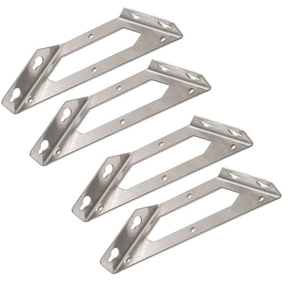 Rannb Trapeziform Angle Brackets Multi-Purpose Stainless Steel Corner Braces Large Size - 4pcs