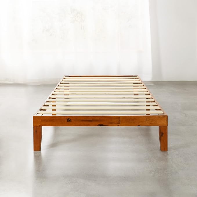 Mellow Naturalista Classic 12-Inch Solid Wood Platform Bed | Wooden Slats