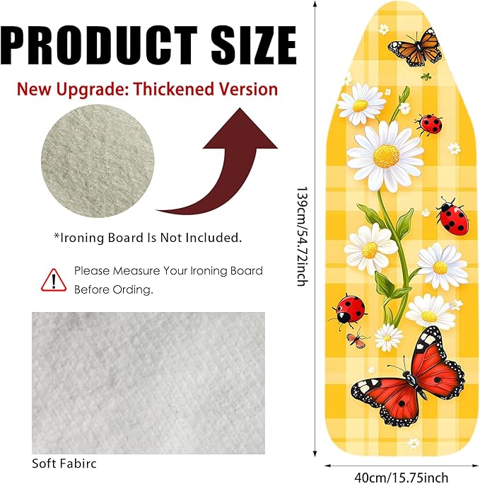 Nuxovilar Ironing Board Cover Needle Cotton 15x54 Inches | Ironing Board Cover