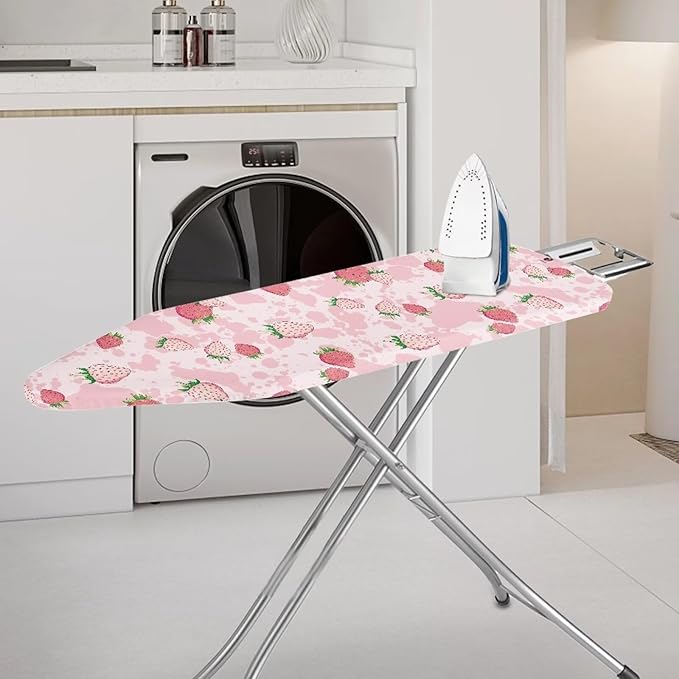 Pink Strawberry Padding Ironing Board Covers Easy to Install Stain Resistant