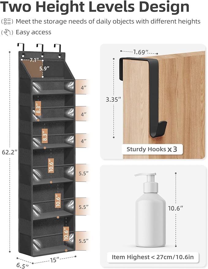 STORAGE MANIAC Over the Door Organizer Large Capacity Hanging Organizer