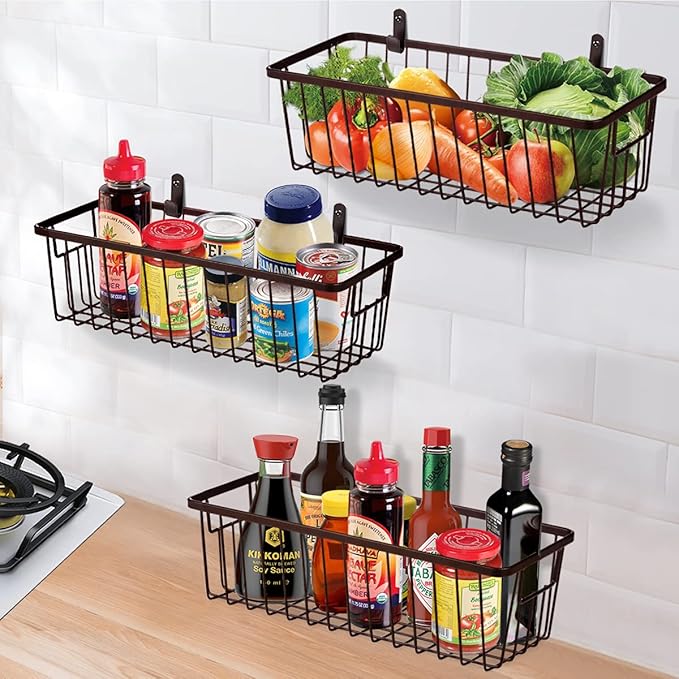Farmhouse Metal Wire Bin Basket