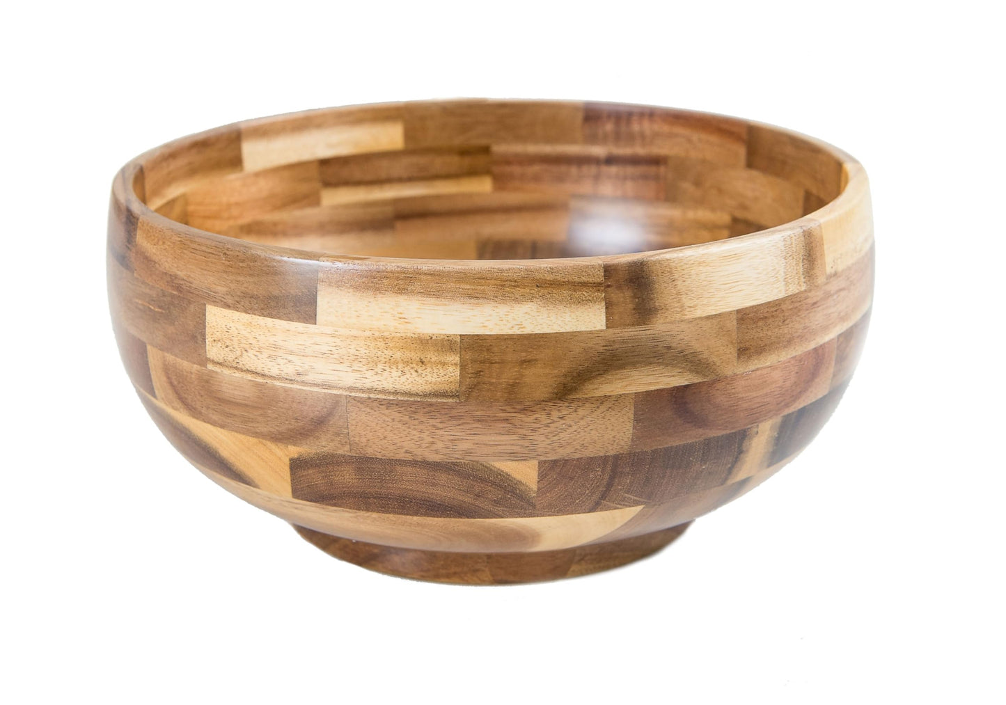 Lipper International Acacia Round Serving Bowl for Pasta, Fruits, Salads, or Popcorn, 10" Diameter x 4.75" Height, Single Bowl