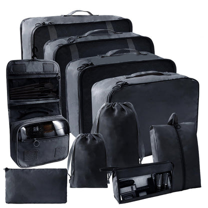 SLMT 10 Set Packing Cubes for Suitcases, Luggage Organizer Bags for Carry On, Travel Bags Organizer for Luggage, Must Have Travel Essentials for Women and Men (Black)