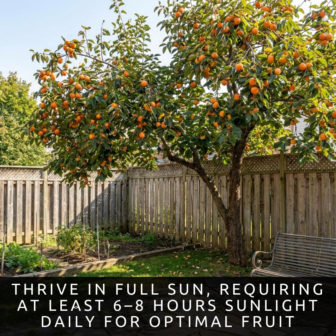 3 Live American Persimmon Trees for Planting – Bare Root Dormant Seedlings 1–2 Ft Tall – Diospyros Virginiana Fruit Trees for Planting – Hardy Outdoor Garden Fruit Plants (3 Trees)
