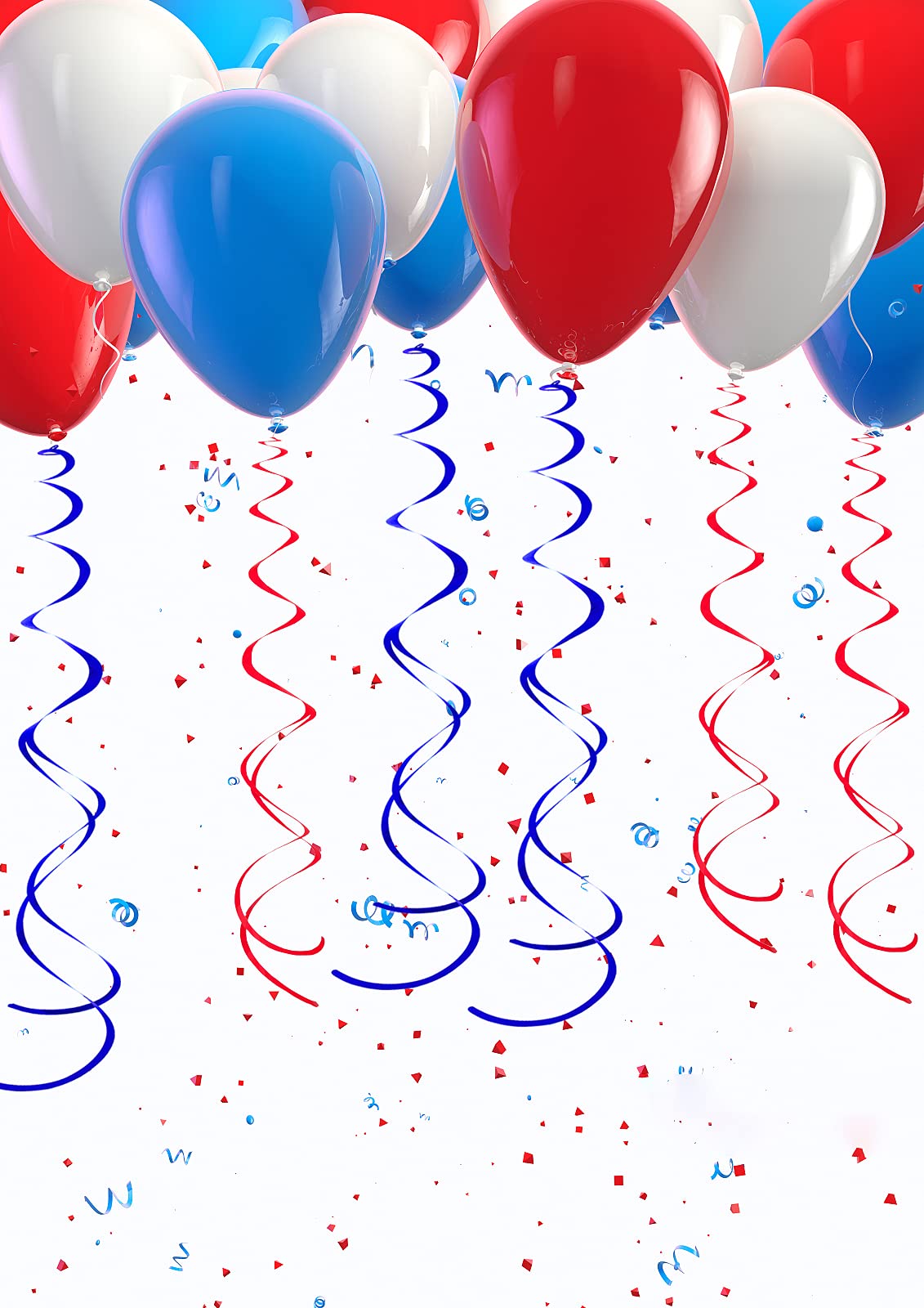 Blue Hanging Swirls Party Decorations 30 pcs Ceiling Swirl Foil Decoration for Baby Shower, Birthday Party