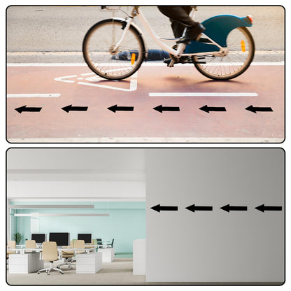 Ymapinc 7.87"x2.36" Black Arrow Stickers for Signs, 12 Pack Waterproof PVC Floor Decals, Self-Adhesive Directional Arrow Outdoor, Small Directional Arrows for Road Instructions & Direction Marking
