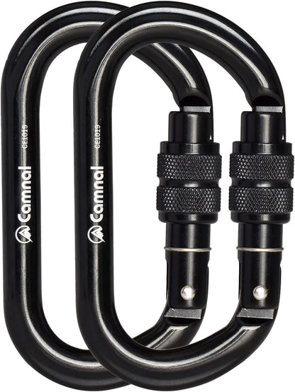 CAMNAL Screwgate Locking Climbing Carabiner Clips, Heavy Duty Carabiners UIAA Certified 25KN, Rock Climbing Carabiner Screw Lock for Rock Climbing, Mountaineer, Hammock, Rappelling, Outdoor Equipment