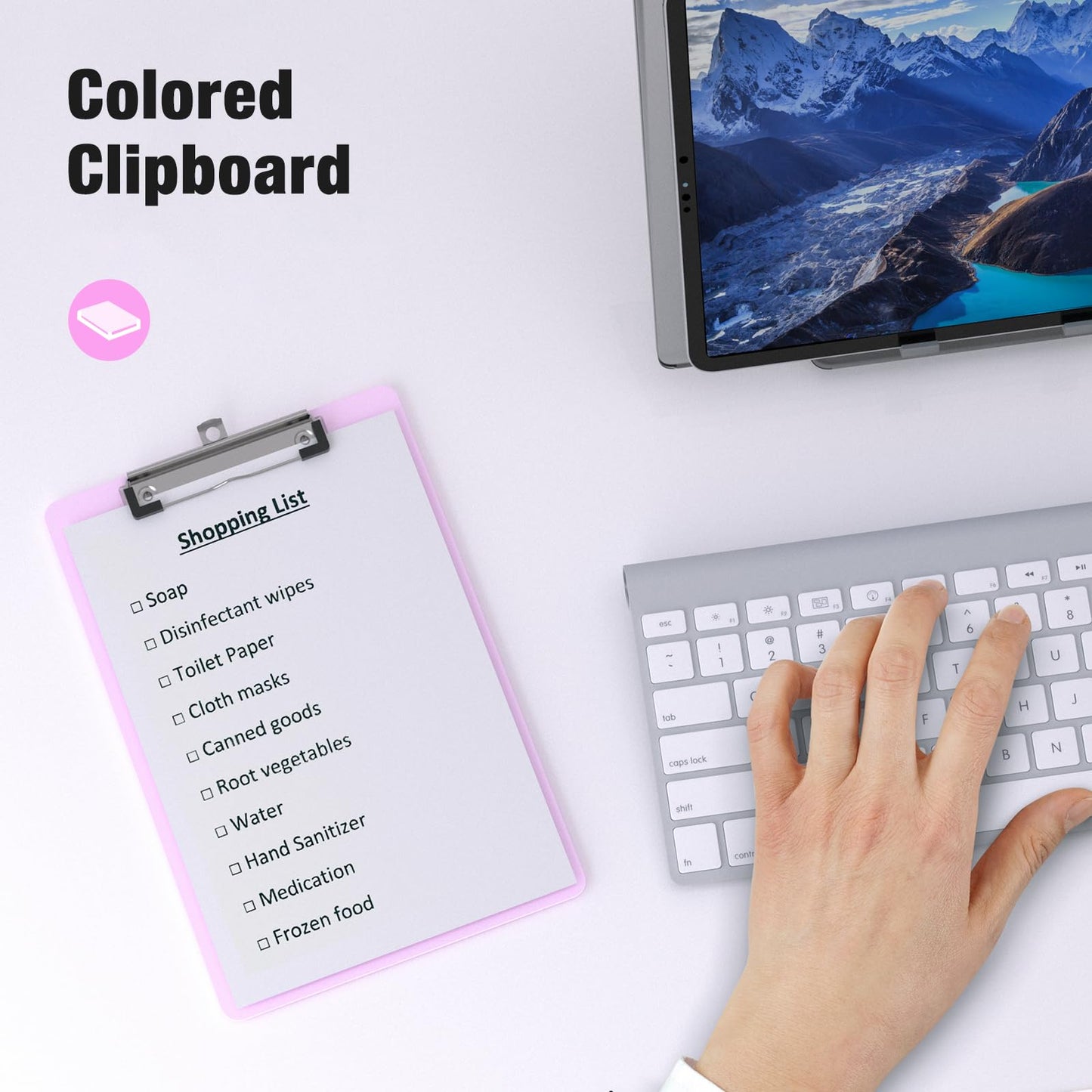 Macroclo 2 Pack Small Clipboards, A5 Plastic Mini Pink Clip Board for Classroom, Students, Kid, Size 6" x 9" with Low Profile Clip, Office & School Supply