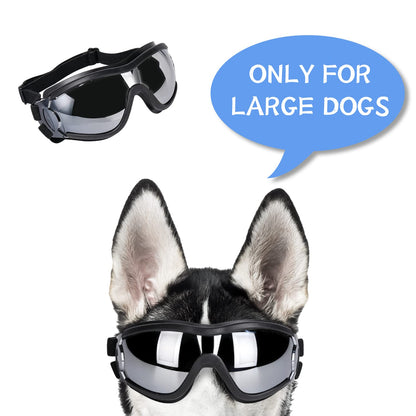 NVTED Dog Sunglasses Dog Goggles, UV Protection Wind Protection Dust Protection Fog Protection Pet Glasses Eye Wear Protection with Adjustable Strap for Medium or Large Dog (Pack of 1)