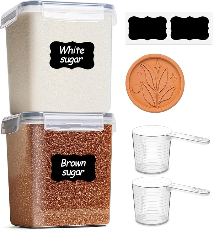 ComSaf Brown Sugar Container Set of 2, Airtight Food Storage Containers