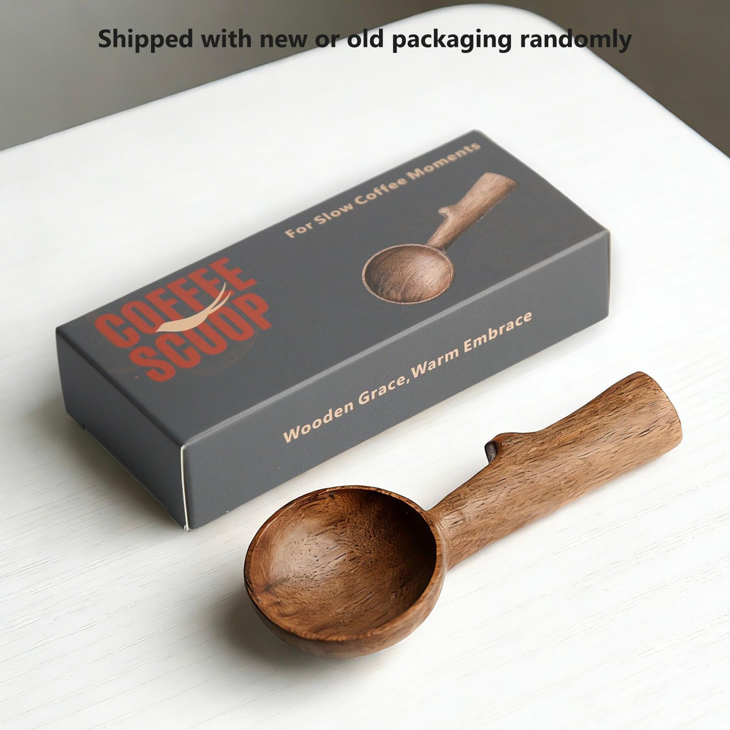 YANISM Walnut Coffee Scoop,Wooden Coffee Bean Measuring Spoon,5g Capacity,Natural Wood Coffee Scoop for Tea,Sugar & Powder,Rustic Kitchen Gift for Coffee Lovers