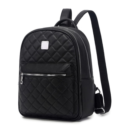 Myhozee Backpack Womens Fashion Leather PU Rucksack Lightweight Daypack School Bag Travel Small Backpack Handbag for Ladies & Girls(Black)