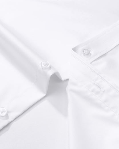 J.VER White Shirt Men Long Sleeve Fashion Dress Stretch Non Iron Button Down Shirts for Men Adult Business Casual Wedding Work M
