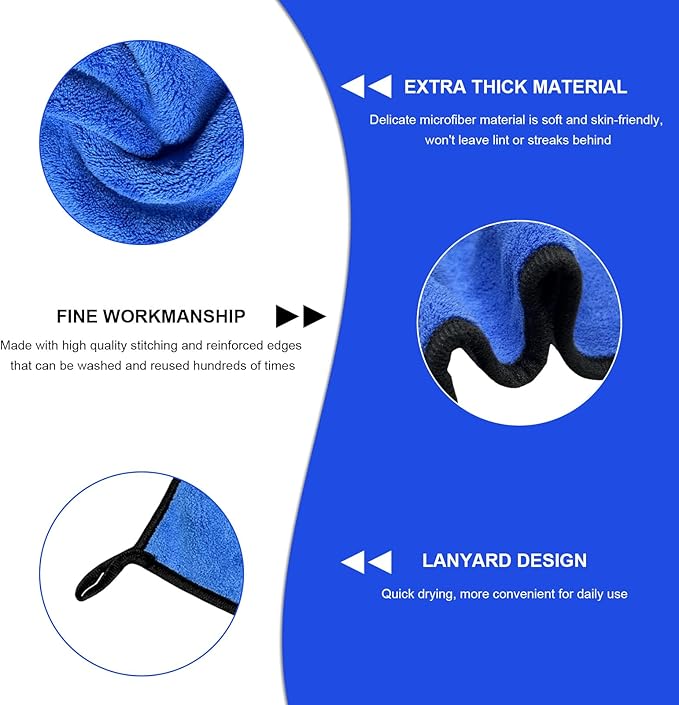 4PCS Microfiber Towels for Car, Scratch-Free Drying & Detailing Towel Wash