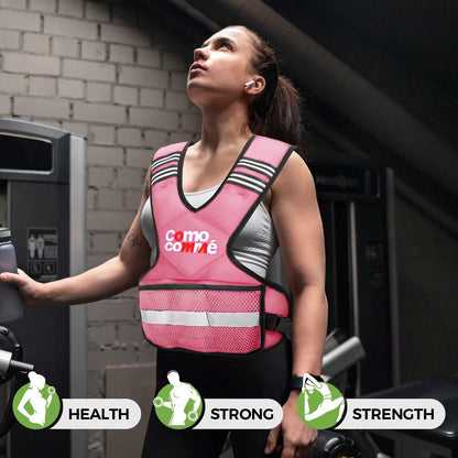 Adjustable Weighted Vest for Men Women, 4-10lb/12-18lb/20-32lb Vest with 6 Ironsand Weights and Large Pocket, Adjustable Body Weight Vest Exercise Set for Running, Walking