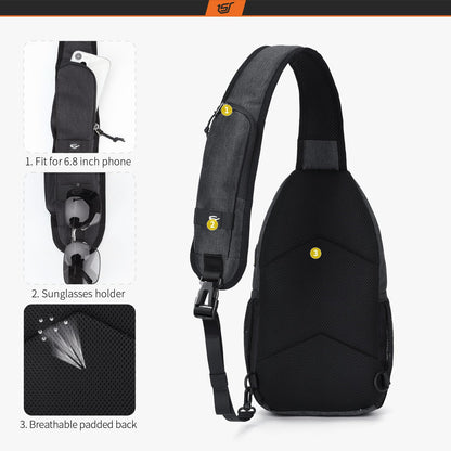 SKYSPER Sling Bag Crossbody Backpack - Chest Shoulder Cross Body Bag Travel Hiking Casual Daypack for Women Men