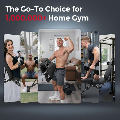 FLYBIRD Adjustable Weight Bench, ASTM-Certified 800LBS Workout Bench Foldable for Home Gym, 90° to -30° FID and 30in Extended Backrest for Bench Press Strength Training Exercise
