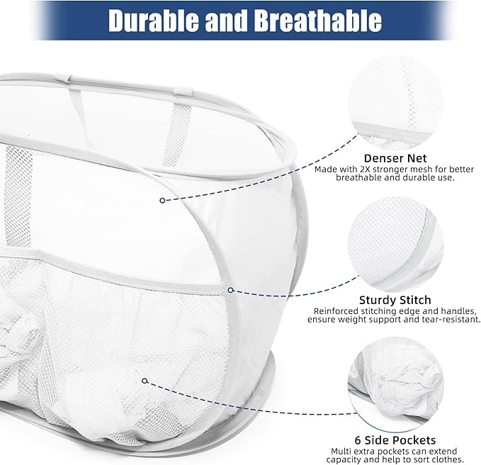 Collapsible Laundry Baskets, Upgrade Pop Up Laundry Hamper